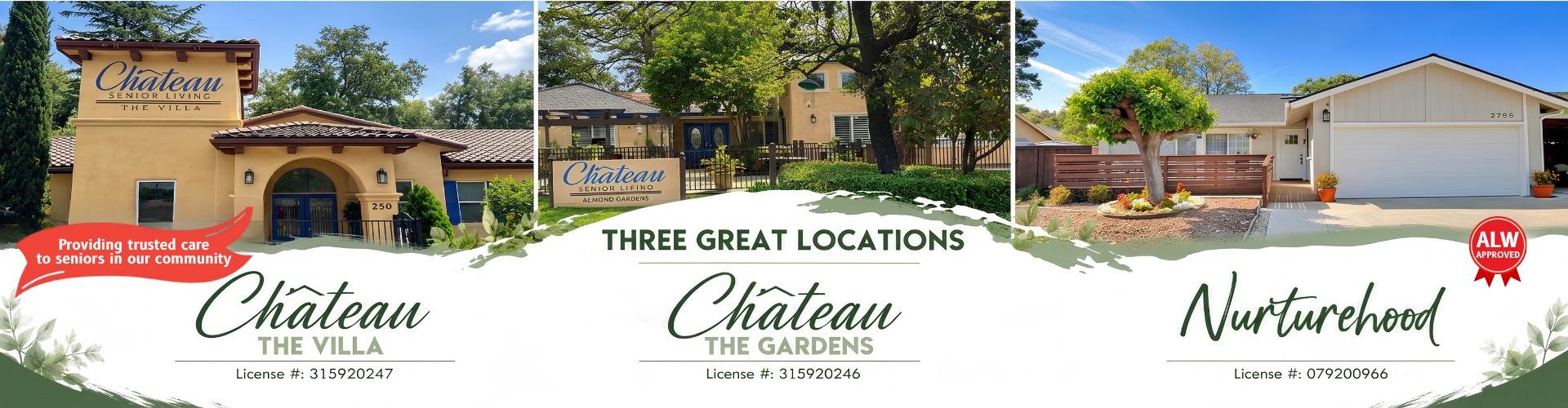 Chateau by Nurturehood: quality care homes for seniors and adults in Concord and Auburn, California
